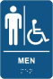 Men Accessible Restroom Sign with Braille