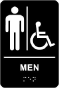 Men Accessible Restroom Sign with Braille