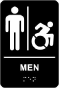 NY Men Accessible Restroom Sign with Braille