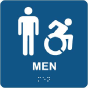 NY Men Accessible Restroom Sign with Braille