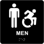 NY Men Accessible Restroom Sign with Braille