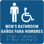 Bilingual Men Accessible Restroom Sign with Braille