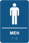 Men Restroom Sign with Braille
