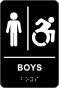 NY Boys Accessible Restroom Sign with Braille