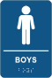 Boys Restroom Sign with Braille