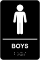 Boys Restroom Sign with Braille