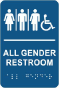 All Gender Accessible Restroom Sign with Braille