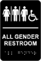 All Gender Accessible Restroom Sign with Braille