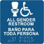 Bilingual All Gender Accessible Restroom Sign with Braille