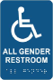 Accessibility All Gender Restroom Sign with Braille