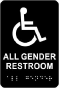 Accessibility All Gender Restroom Sign with Braille