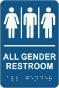 All Gender Restroom Sign with Braille