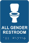 All Gender Restroom Sign with Braille