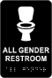 All Gender Restroom Sign with Braille