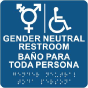 Bilingual Gender Neutral Accessible Restroom Sign with Braille