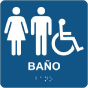Spanish Unisex Accessible Restroom Sign with Braille