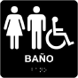 Spanish Unisex Accessible Restroom Sign with Braille