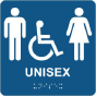 Unisex Accessible Restroom Sign with Braille