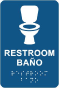 Bilingual Restroom Sign with Braille