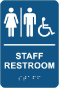 Unisex Accessible Staff Restroom Sign with Braille