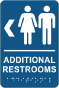 Directional Unisex Additional Restrooms Sign with Braille