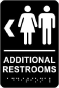 Directional Unisex Additional Restrooms Sign with Braille