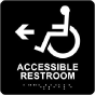 Directional Accessible Restroom Sign with Braille