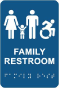 NY Family Accessible Restroom Sign with Braille