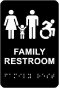 NY Family Accessible Restroom Sign with Braille