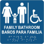 Bilingual Family Accessible Bathroom Sign with Braille