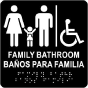 Bilingual Family Accessible Bathroom Sign with Braille