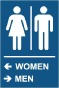 Directional Unisex Restroom Sign