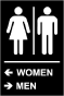 Directional Unisex Restroom Sign