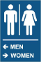 Directional Unisex Restroom Sign