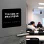 Testing in Progress Sign with Braille