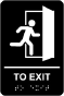 To Exit Sign with Braille