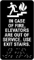 In Case Of Fire Elevators Are Out Of Service Sign with Braille