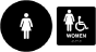Women Accessible California Title 24 Restroom Sign with Braille Kit