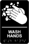 Wash Hands Sign with Braille