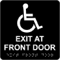Accessible Exit At Front Door Sign with Braille