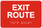 Exit Route Sign with Braille