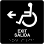 Bilingual Accessible Exit To The Left Sign with Braille