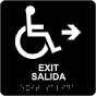 Bilingual Accessible Exit To The Right Sign with Braille