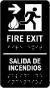 Bilingual Fire Exit To The Right Sign with Braille