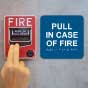 Pull In Case Of Fire of F with Braille
