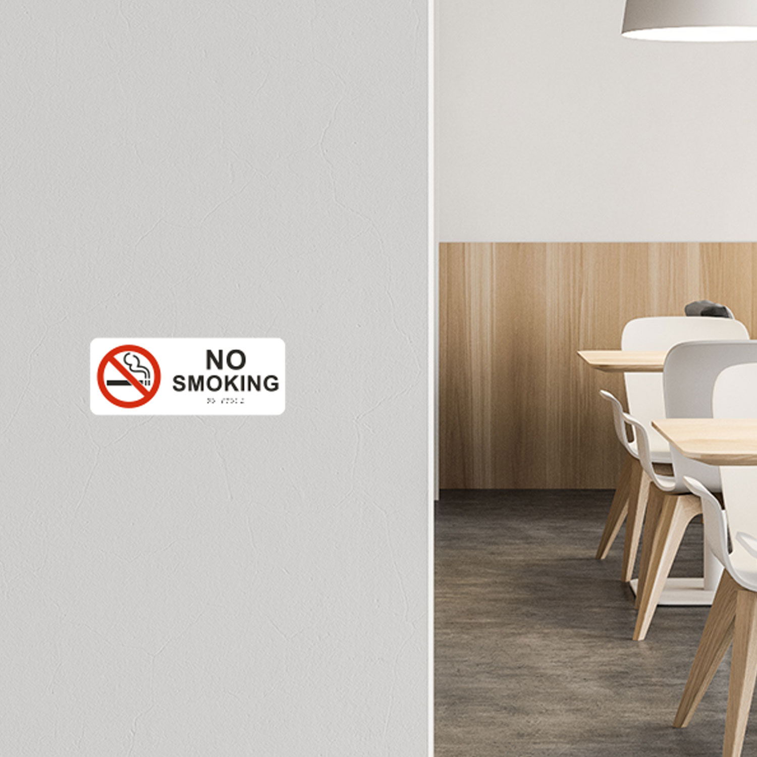 Horizontal No Smoking Sign with Braille