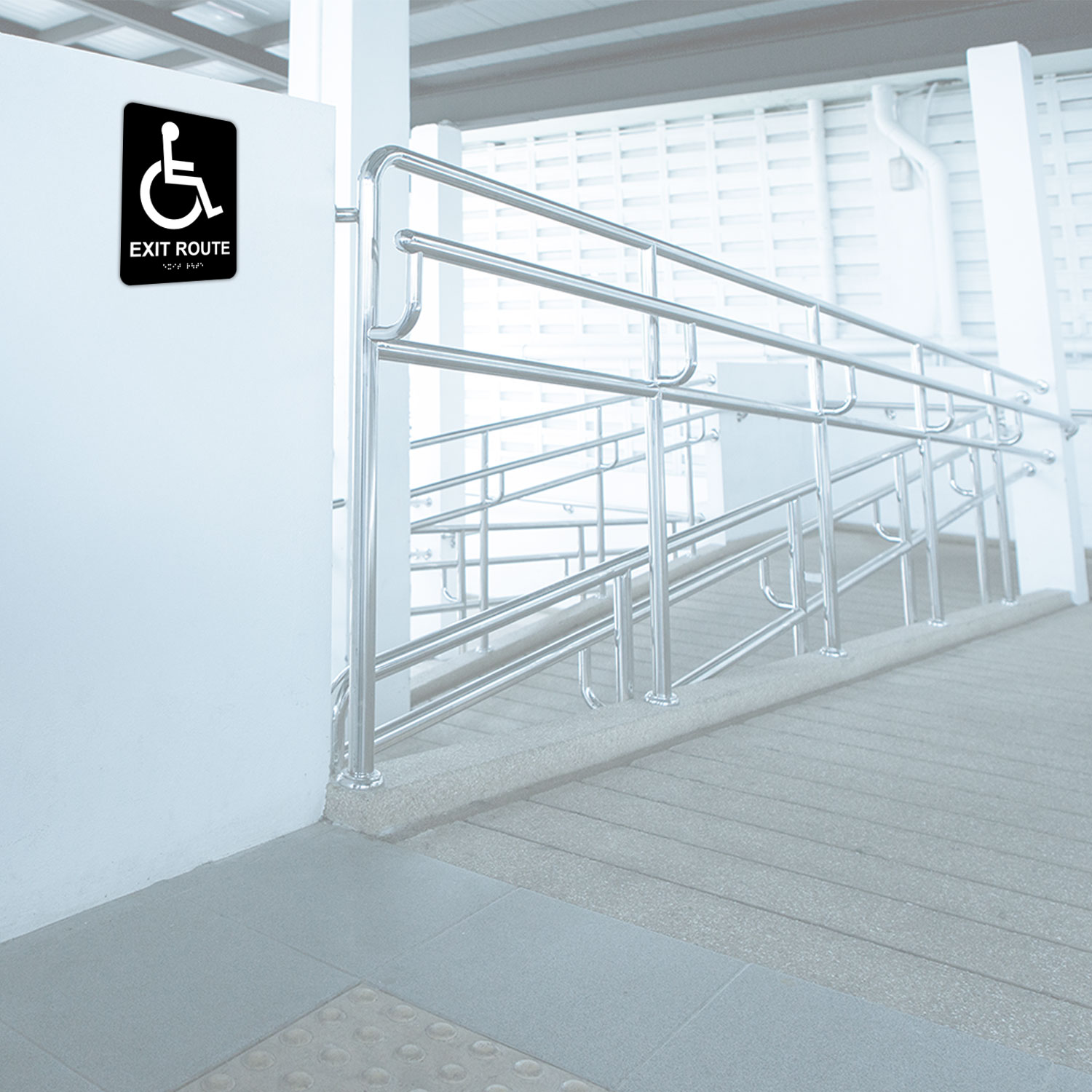 Exit Route Sign with Braille