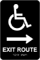 Exit Route To The Right Sign with Braille