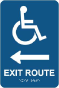 Exit Route To The Left Sign with Braille