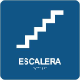 Spanish Stairs Sign with Braille